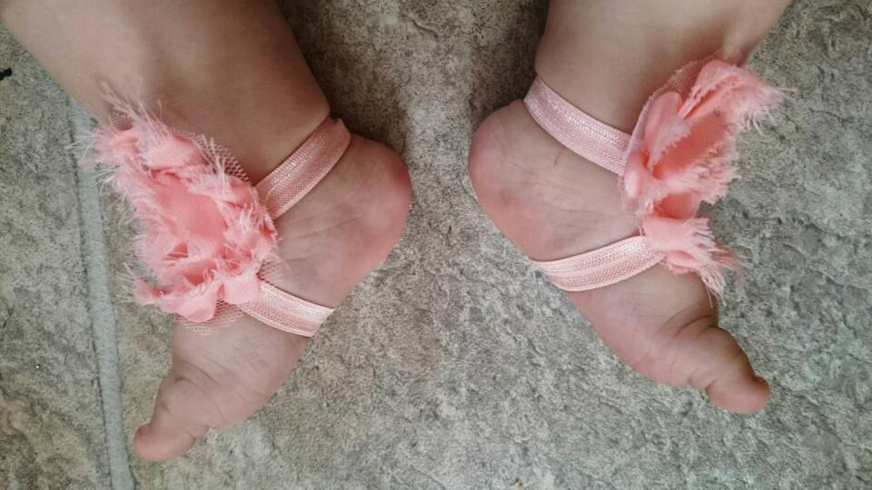 Baby barefoot sandals and headband set