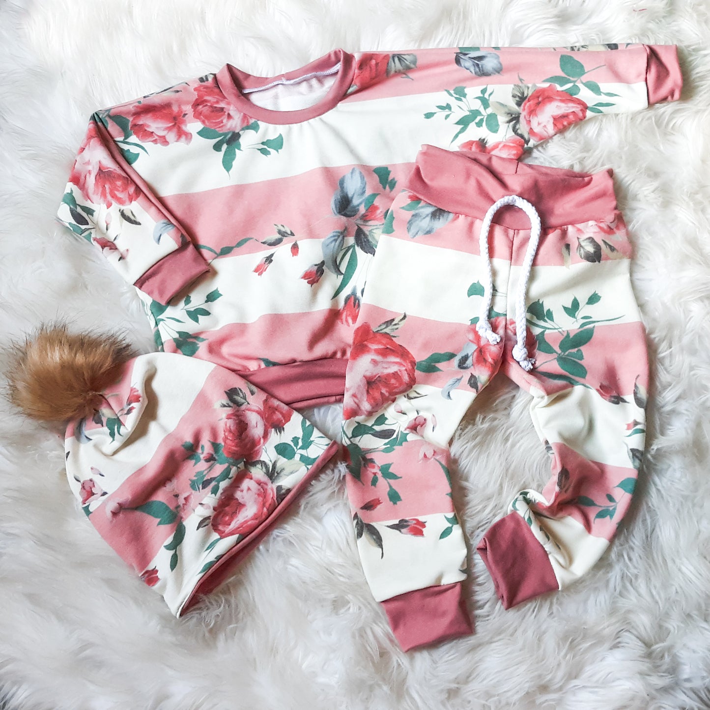 Floral Striped Lounge Set