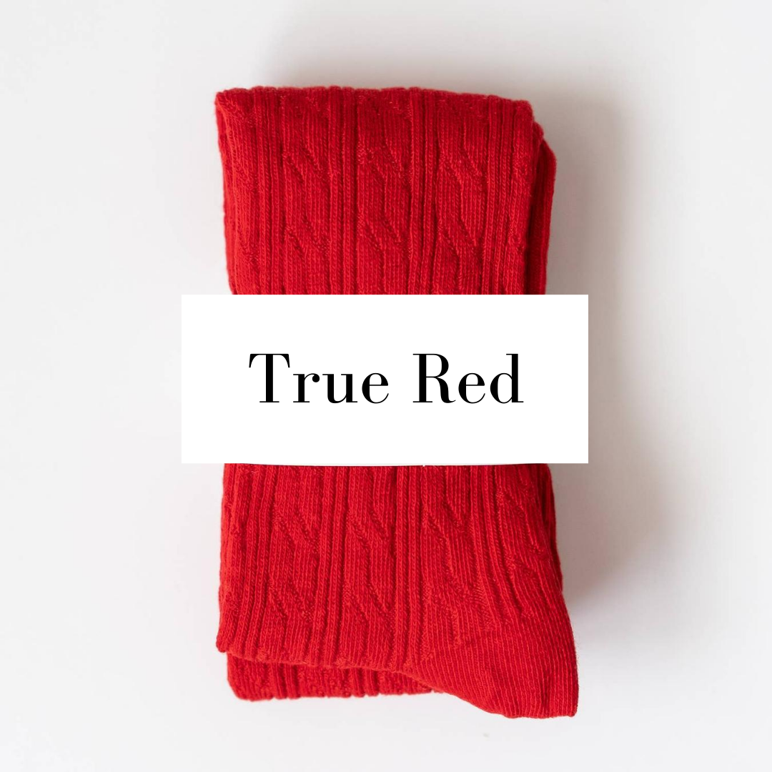 Red Cable Knit Tights Size: 1-2 years