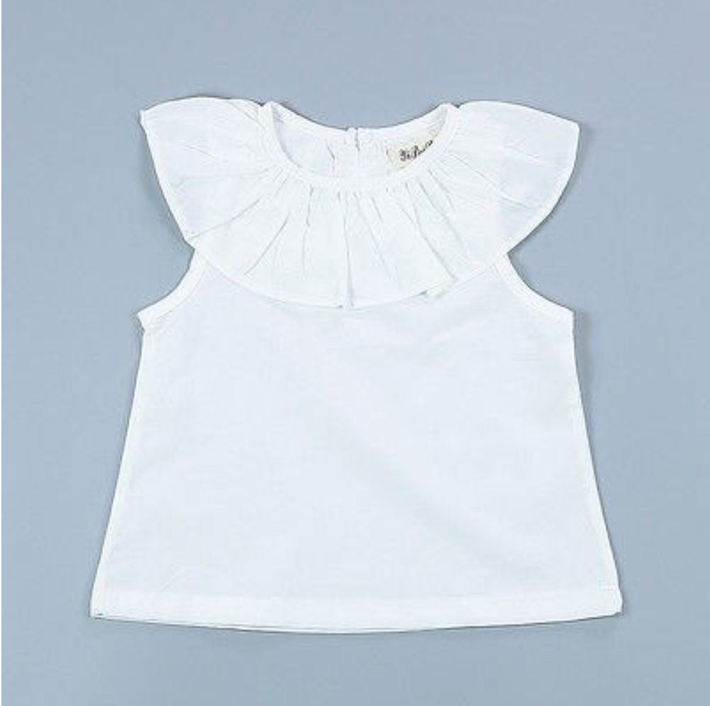 Baby girl off-white ruffle collar top