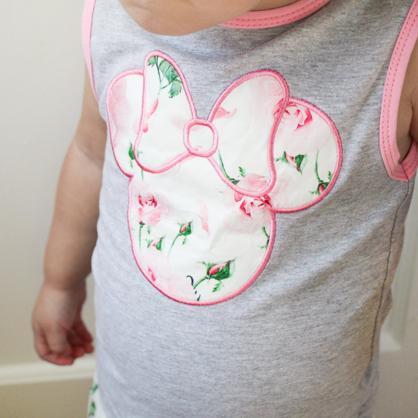 Floral Mouse Tank and Pom Pom shorts