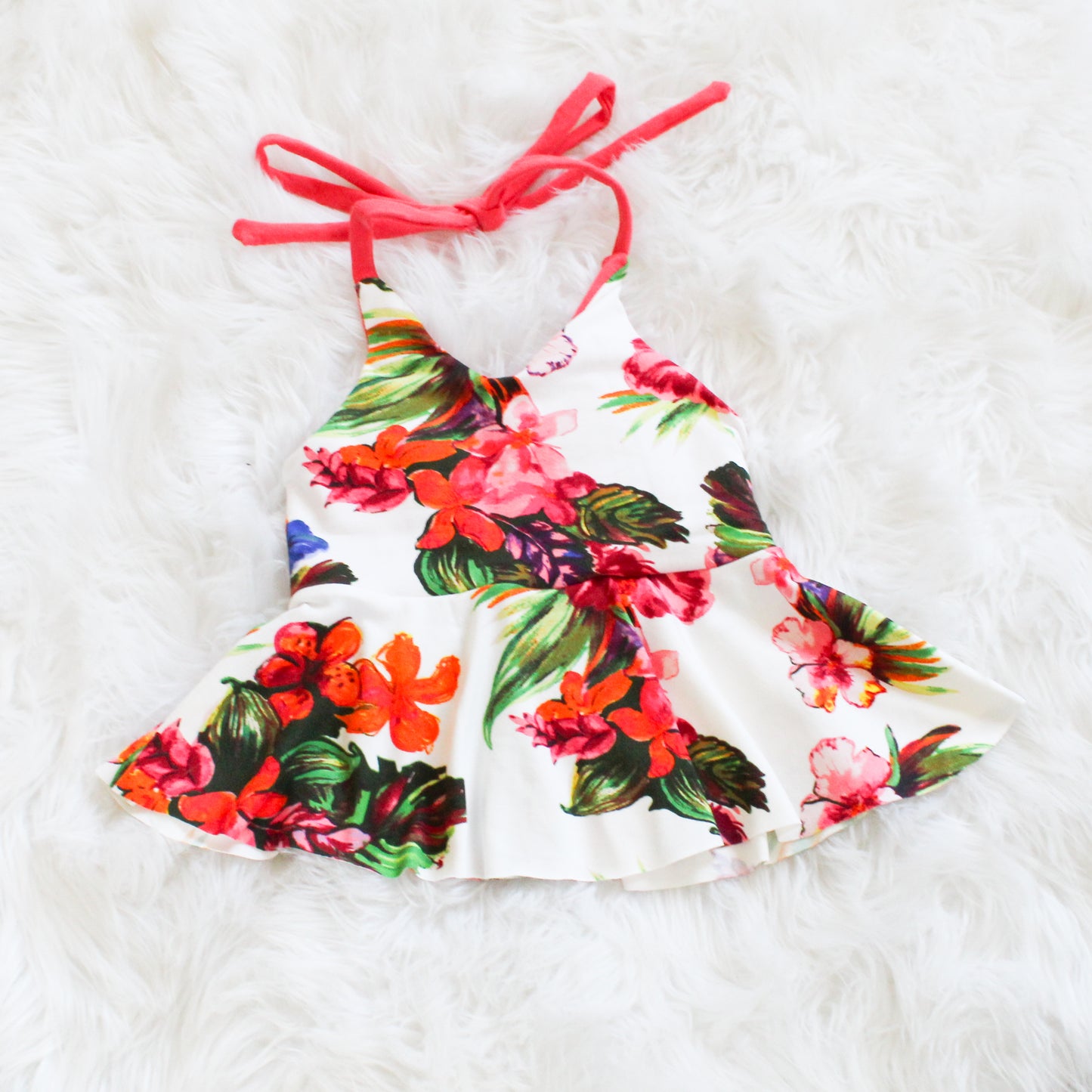 Hawaiin floral halter peplum