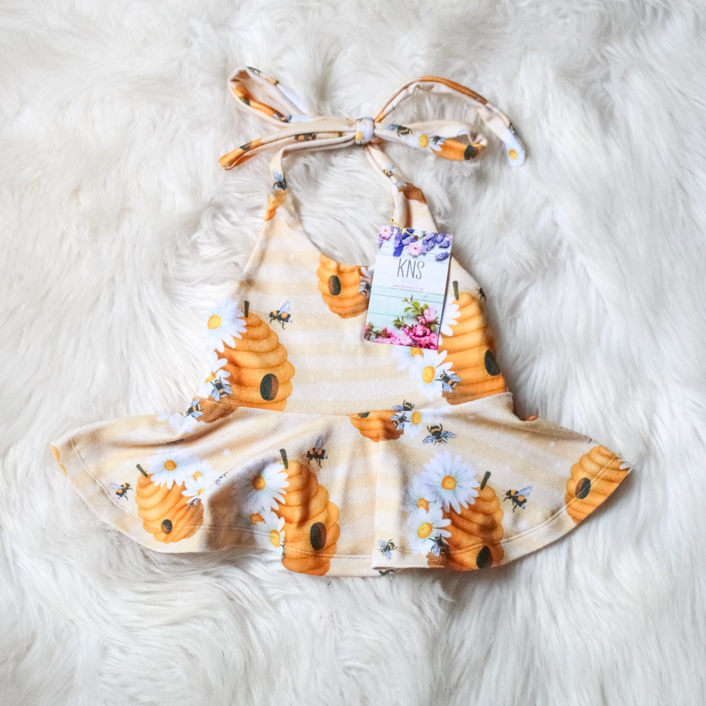 12-18m Beehive Halter Peplum