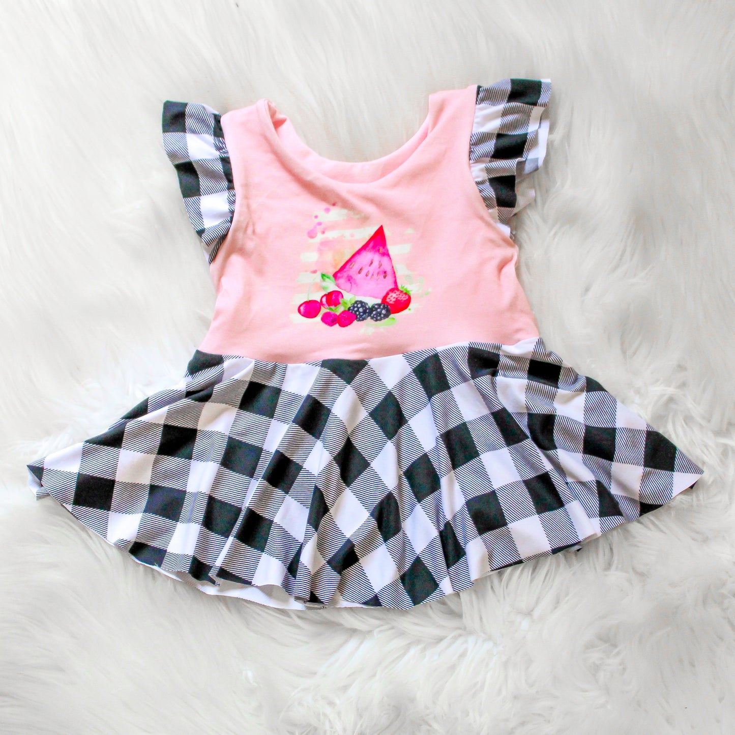 9-12m Fruit and Plaid Tunic Peplum