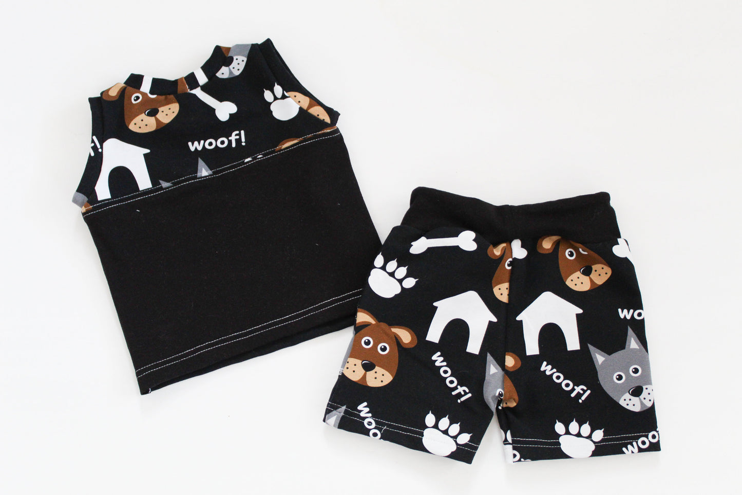 3-6 month Woof! Tank Top and Pocket Shorts Set