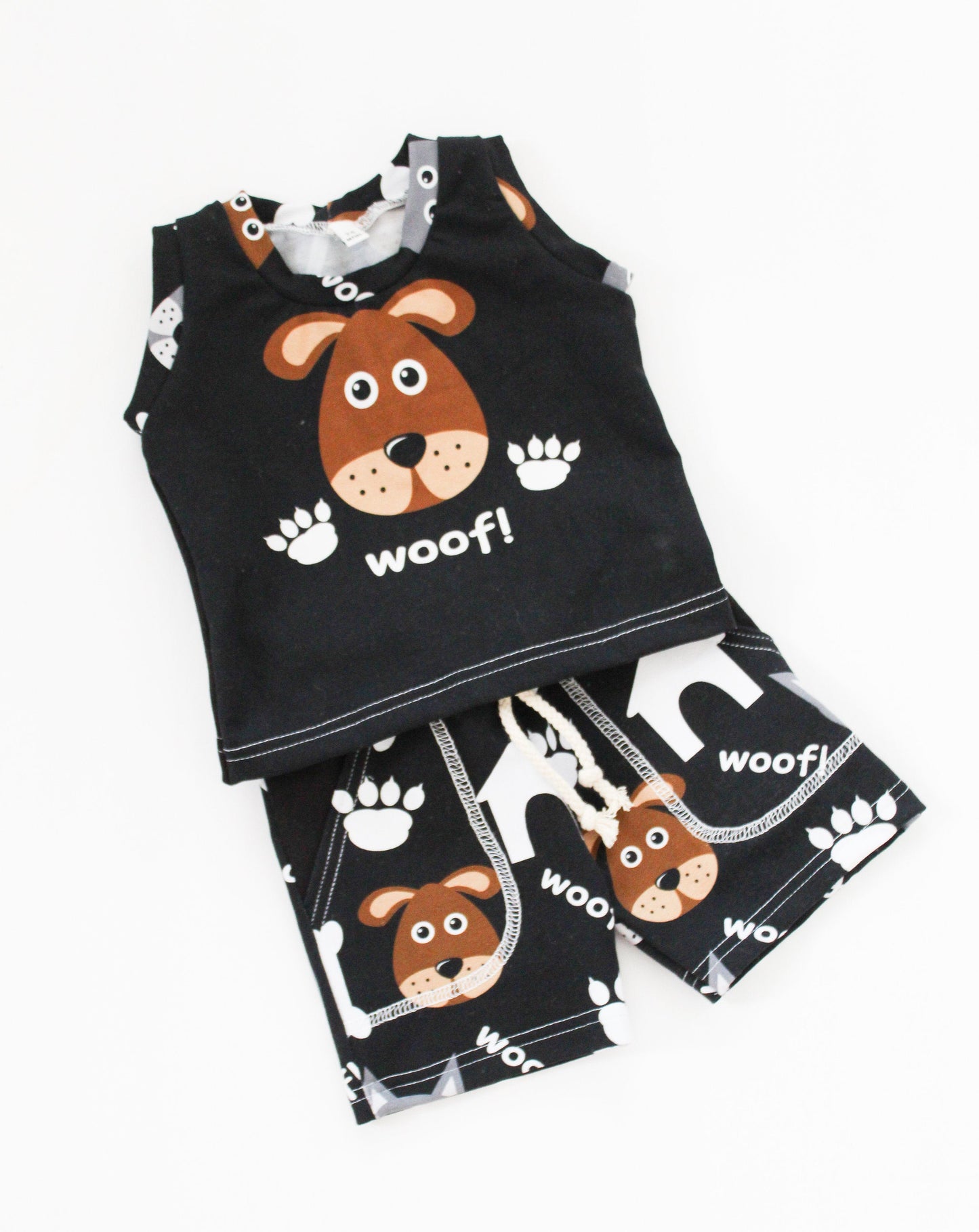 3-6 month Woof! Tank Top and Pocket Shorts Set